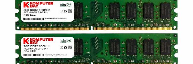 Komputerbay 4GB [2x2GB] DDR2-800 (PC2-6400) RAM Memory Upgrade Kit for the Dell Optiplex 360 (Genuine Komputerbay Brand)